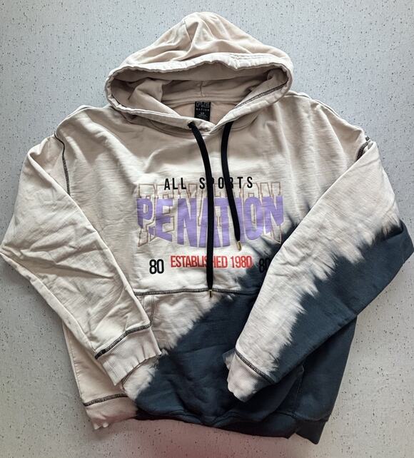 P.E Nation Tops - PE Nation Women’s Elevation Hoodie Sweatshirt Size S Small Cream Tie Dye Cotton